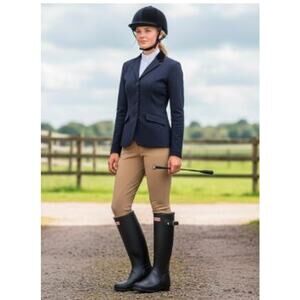 Hunter Women's Black Rubber Rain Riding Boots Sz 8